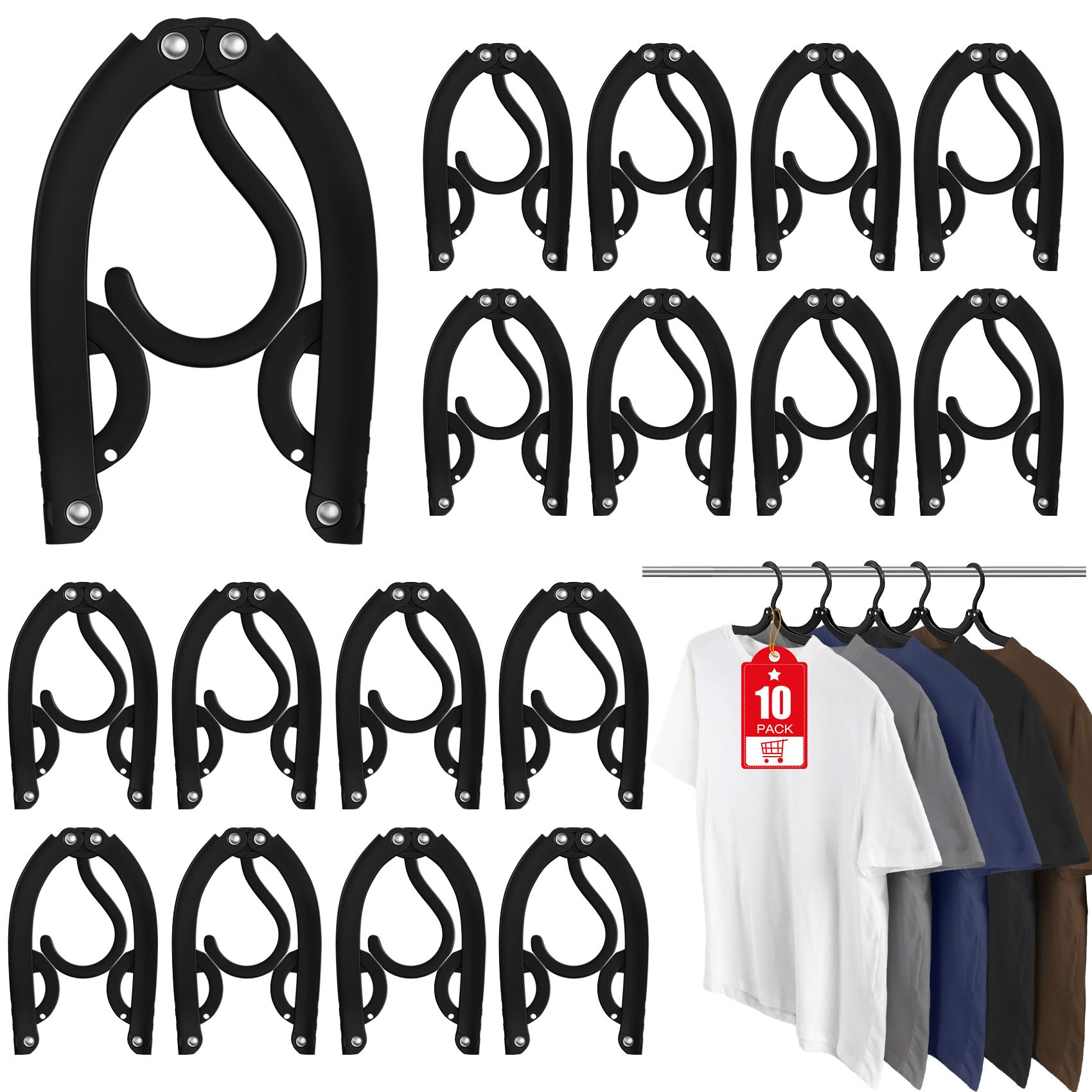 10 Pcs Travel Hangers Portable Foldable Travel Hanger Organizer Plastic Cruise Ship Accessories Essentials Clothes Hanging Rack Folding