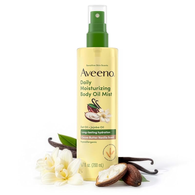 Óleo Corporal em Névoa Aveeno com Fragrância de Baunilha e Manteiga de Cacau, 200 mL