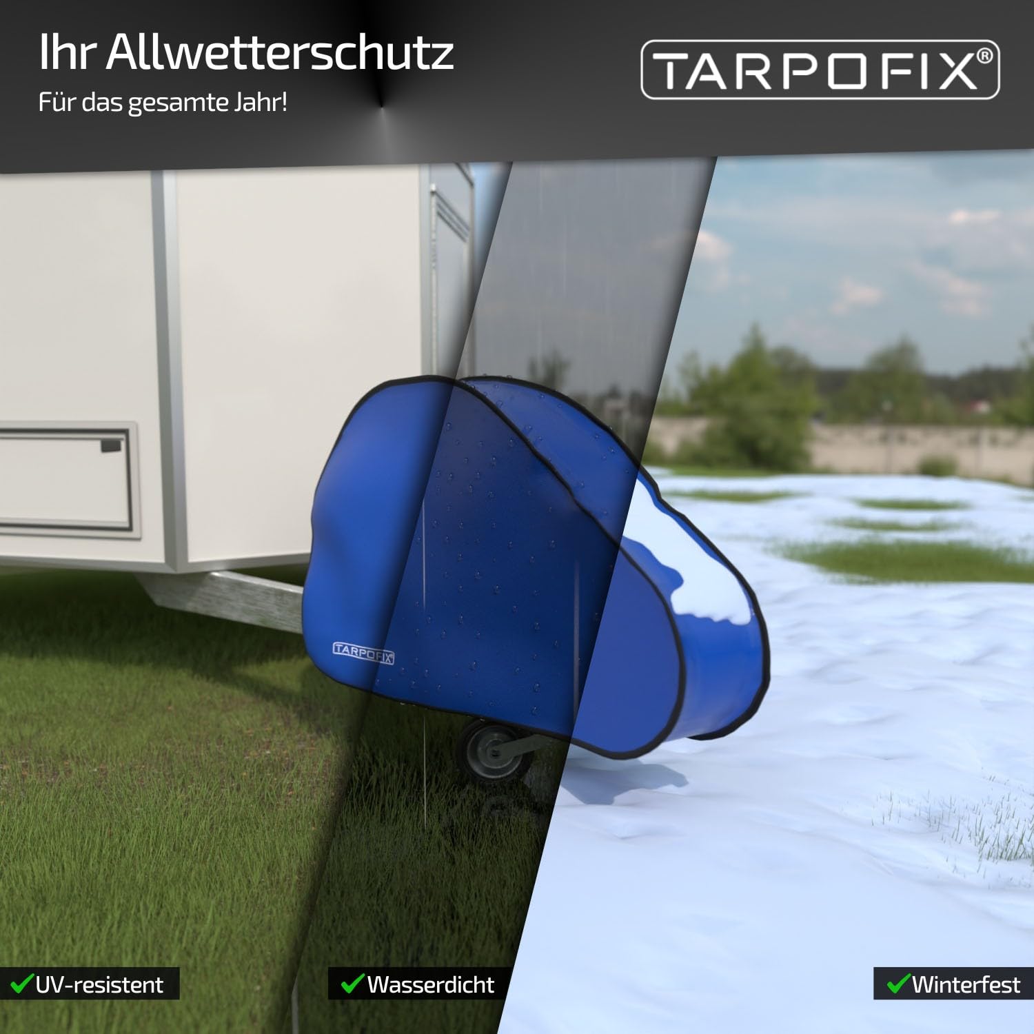 Tarpofix® Anhängerplane 266x160 cm 4X Planenbügel | Anhänger Plane Tarpofix® Anhängerplane 266x160 cm 4X Planenbügel | Anhänger Plane