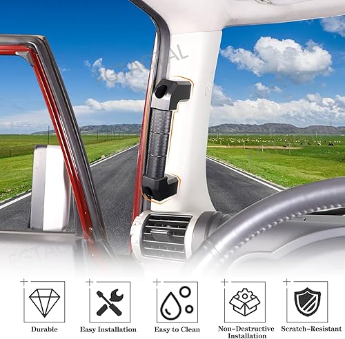 Miniatura 4 de Reemplazo de mango de agarre de pilar A para automóvil compatible con Toyota FJ Cruiser 2007-2021, mango de agarre lateral de pilar A, kit de agarre