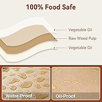 Vista 3 de 200 Pcs Parchment Paper Sheets, 12 x 16 Inch, Precut Non-Stick Parchment Sheets for Baking, Cooking, Grilling, Air Fryer and Steaming - Unbleached