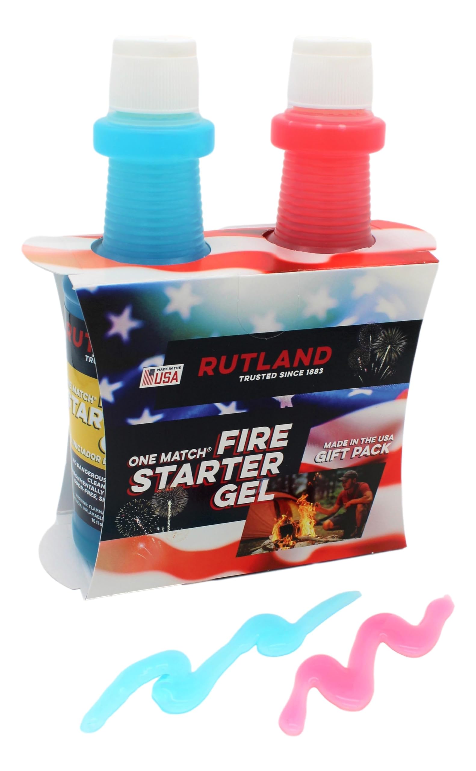 Rutland Patriot Pack Fire Gel, Fire Starter for Americans, Two 16 fl oz Bottles
