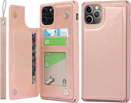 Cavor Funda para iPhone 11 Pro Max con tarjetero, funda tipo cartera con tarjetero y tarjetero para iPhone 11ProMax, funda de piel sintética a