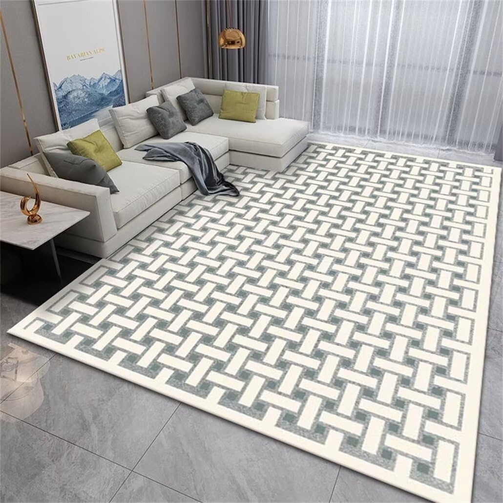 Tapis lavable en machine 120x190cm au style géométrique moderne pour salon et chambre