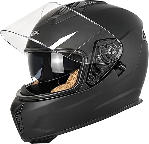 Casco de cara completa para adultos con visera solar exterior e interior, cascos de motocicleta negro purogris purogris puroestilo urbano, diseño
