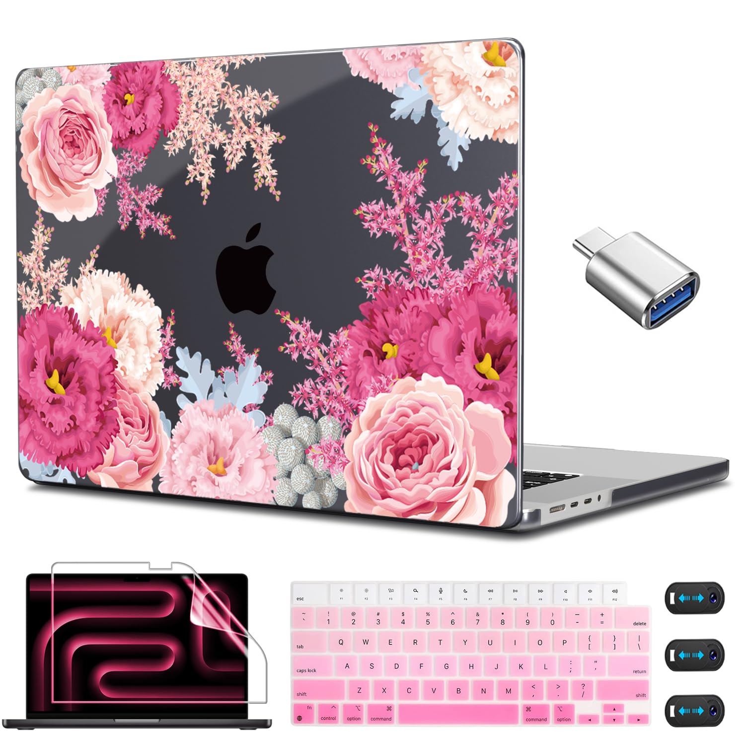 CISSOOK Floral Case for MacBook Pro 14