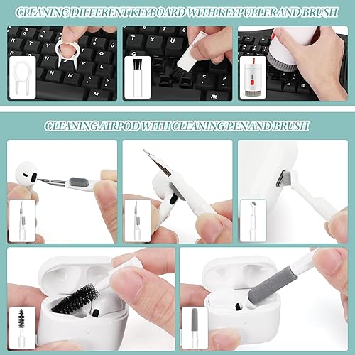 Miniatura 3 de FYY Kit limpiador de teclado para teléfono, laptop, spray de limpieza de pantalla de computadora 20 en 1, multiherramienta, dispositivo electrónico,
