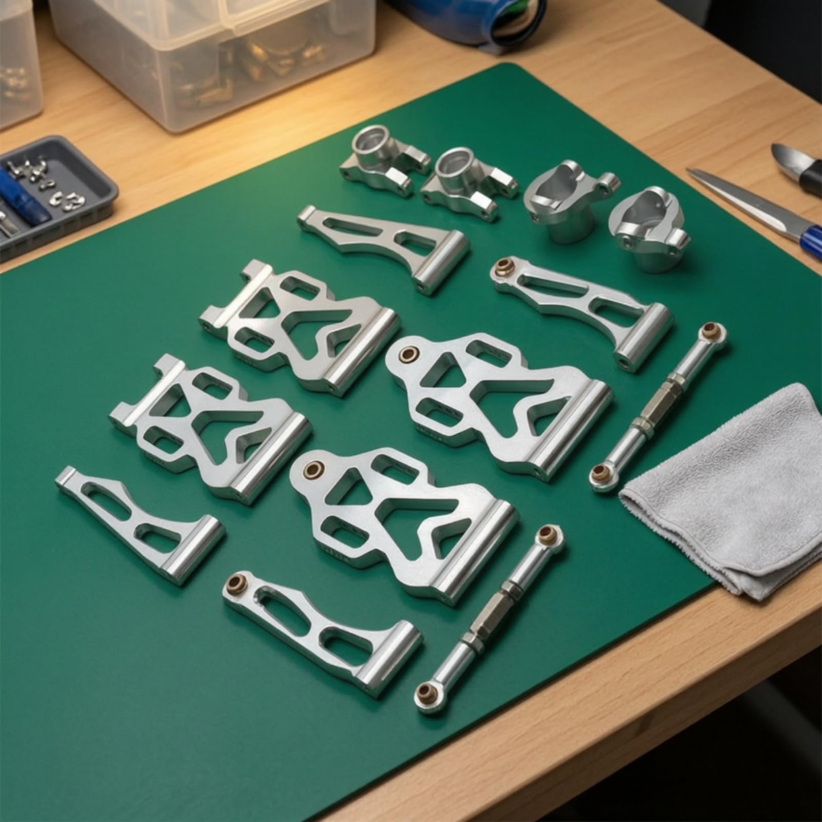 RC-Metall-Upgrade-Komponenten-Kit Tuningteile Leicht Montagesatz für Modellbauer, Modellbau, Reparatur, Schwarz