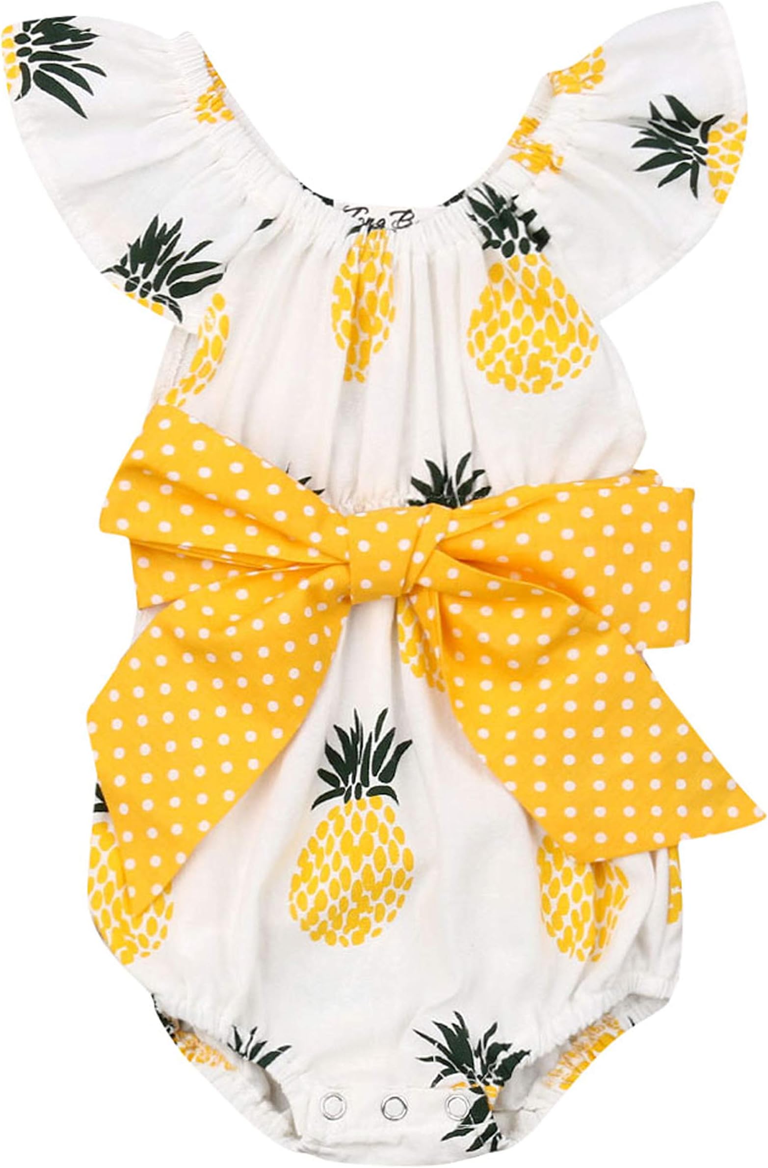 Newborn Baby Girl Cute Bodysuit Floral Ruffled Onesies Summer Clothes Outfits Pineapple Sunflower