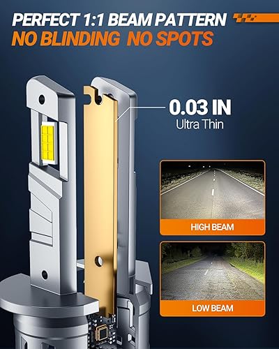 Miniatura 4 de SEALIGHT Bombillas H1, 30000LM 6500K H1 bombillas antiniebla con ventilador de refrigeración, tamaño mini 1:1 para Powersports ATV/UTV, más de 60000