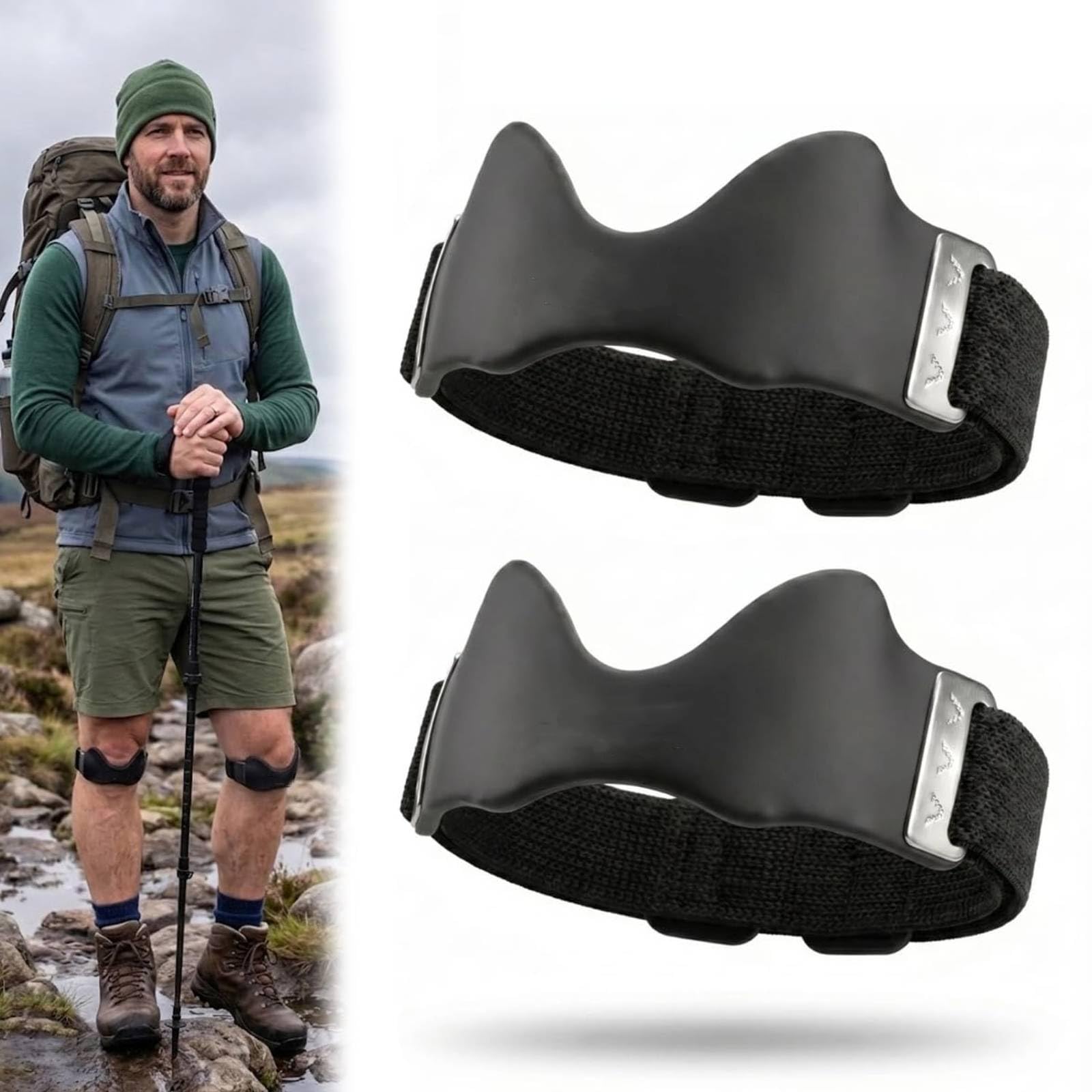 2PCS Stryde Precision Strap - 2026 Stryde Knee Strap, Stryde Precision Knee Strap, Silicone Lock-Point Pad, Stays Put Through Every Rep, Anti-Slip and Breathable for Running, Gym and Weight Lifting