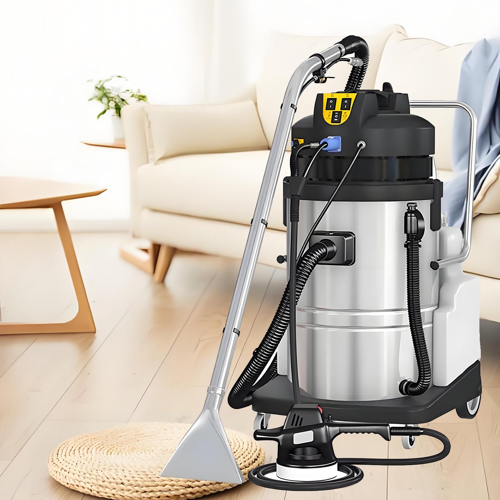 Macchina per la Pulizia di tappeti Commerciali, Spazzola per Pavimenti Professionale per la Pulizia di tappeti Commerciali, estrattore, aspirapolvere, Lavatrice 20L