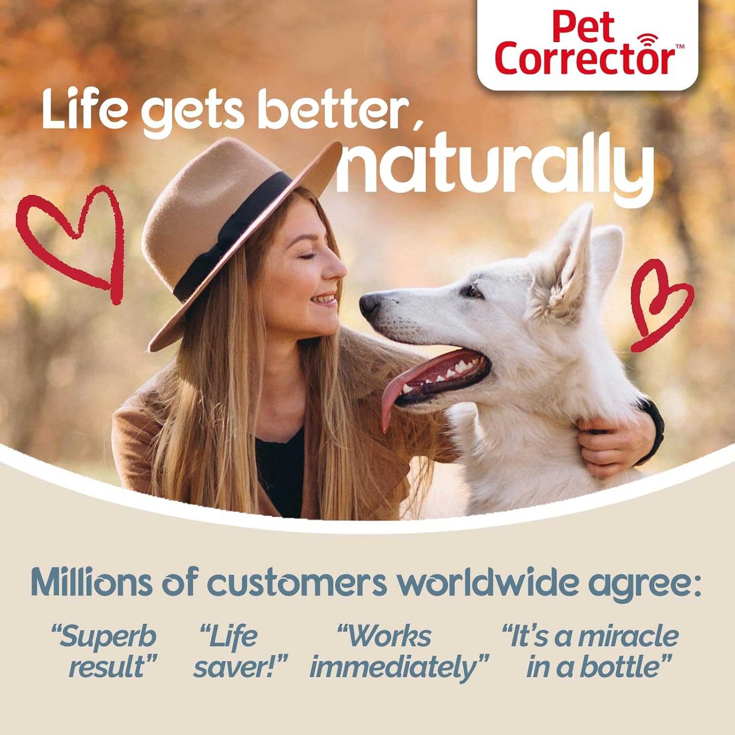 PET CORRECTOR Dog Trainer, 50ml. 4 Pack- Stops Barking, Jumping Up, Place Avoidance, Food Stealing, Dog Fights & Attacks. Help stop unwanted dog behaviour. Easy to use, safe, humane and effective.