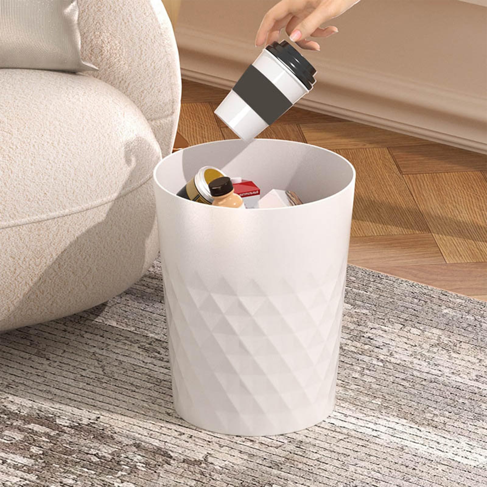 Bedroom Trash Can Trash Can for Dorm Convenient and Efficient Trash Can for Bedroom Wastebasket Plastic Bathroom Trash
