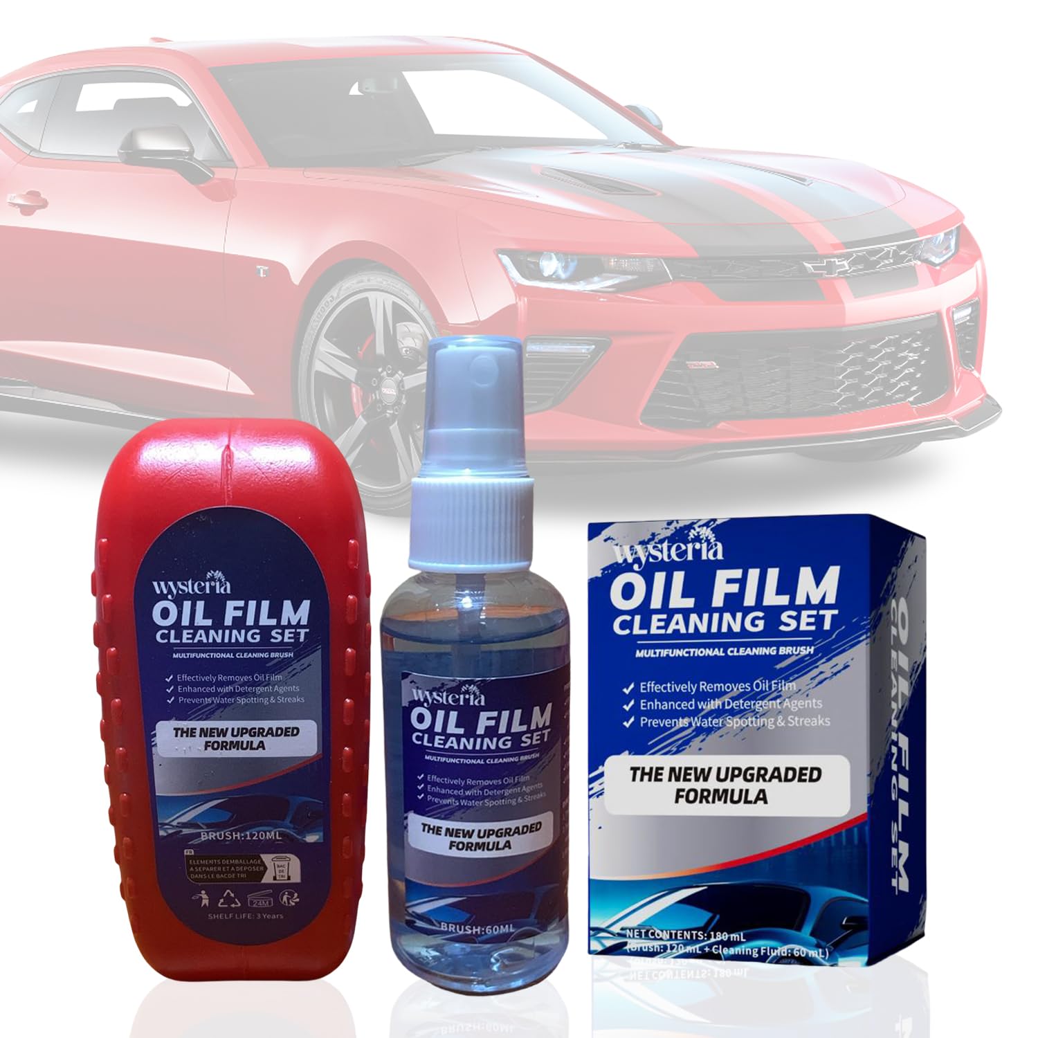 Wysteria Automotive Oil Film Remover & Rain Repellent – Windshield Glass Cleaner, Hydrophobic Coating for Clear Vision
