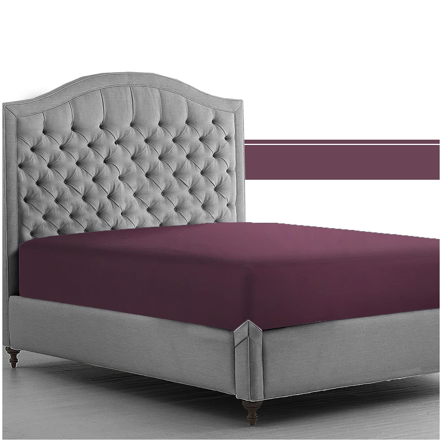 Easy Care Superking Fitted Sheet, Luxurious Percale Sheets, Polycotton Plain Bedding Bedsheet, Berry