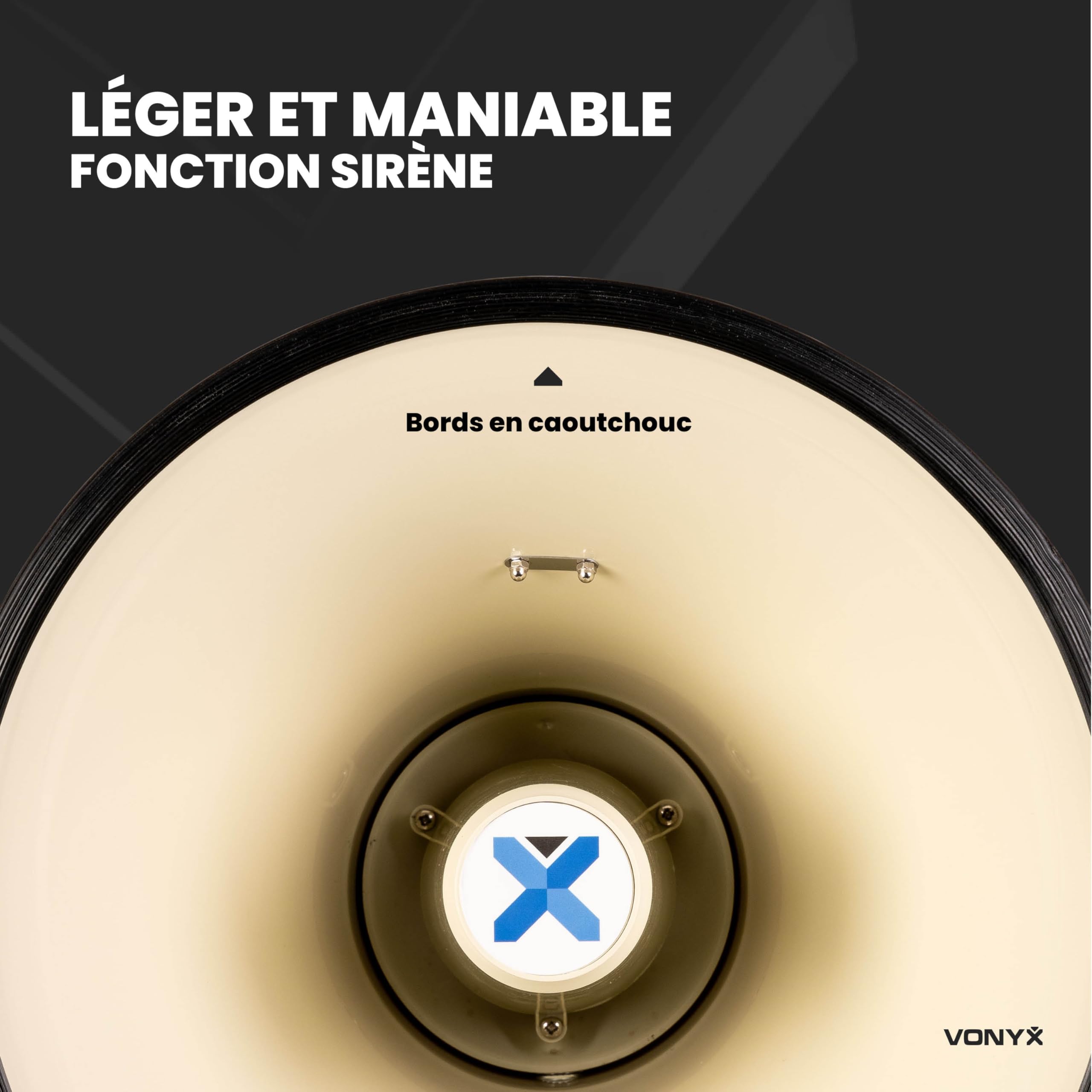 VONYX MEG150 Mégaphone Très Puissant 200W, Batterie MRB12, Idéal pour Manifestations et Matchs Sportifs - Jusqu’à 2 km, Bluetooth & Lecteur MP3, Poignée avec Dragonne, Réglage du Volume