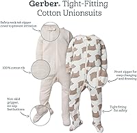 Vista 6 de Gerber - Pijamas para niño con cobertura hasta los pies, paquete de 2