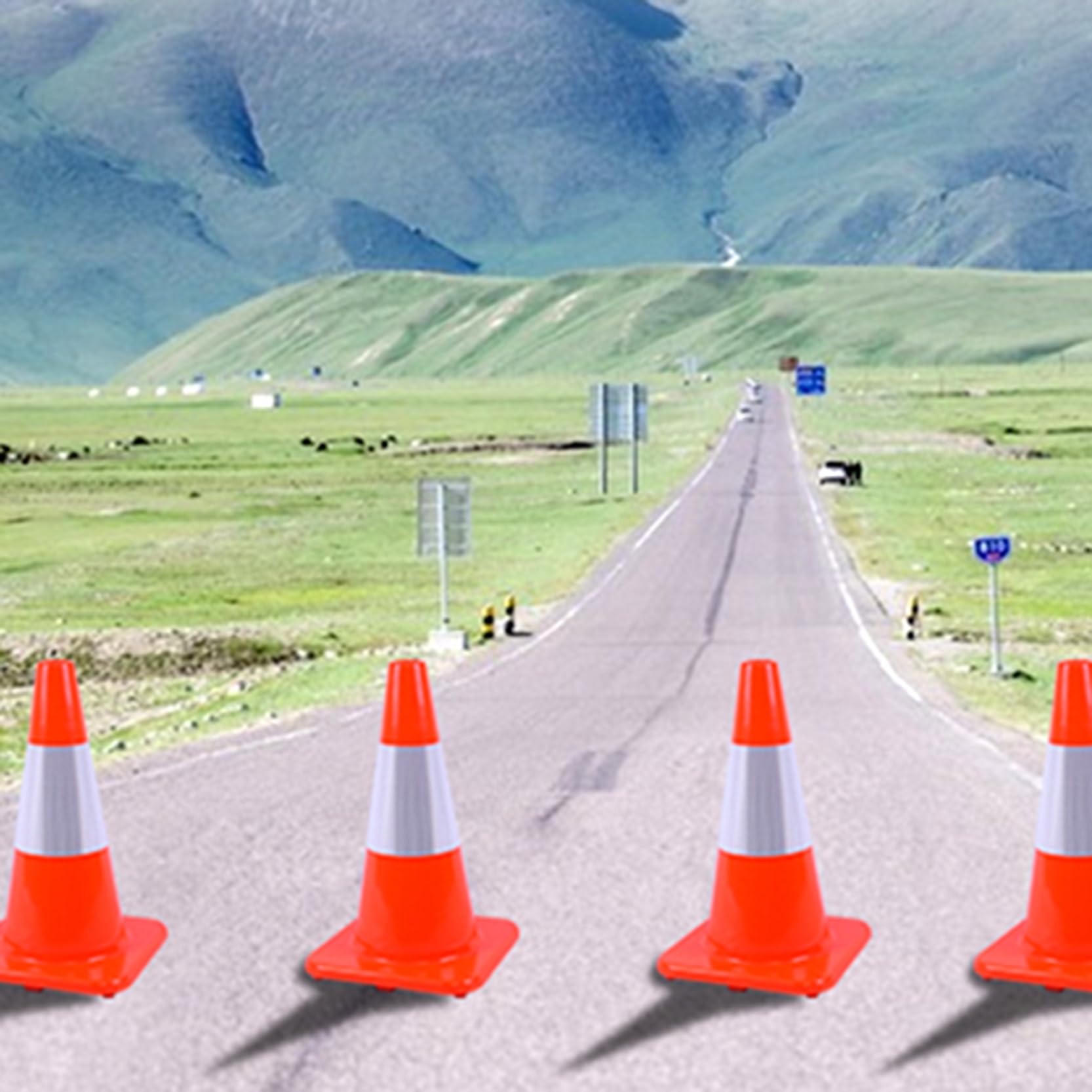 Cône de Stationnement,Cône de Signalisation,Cône de Sécurité Orange,Cône Multi-Usage Pliable,Poteau de Délimitation,Cônes de Signalisation(Color:B)