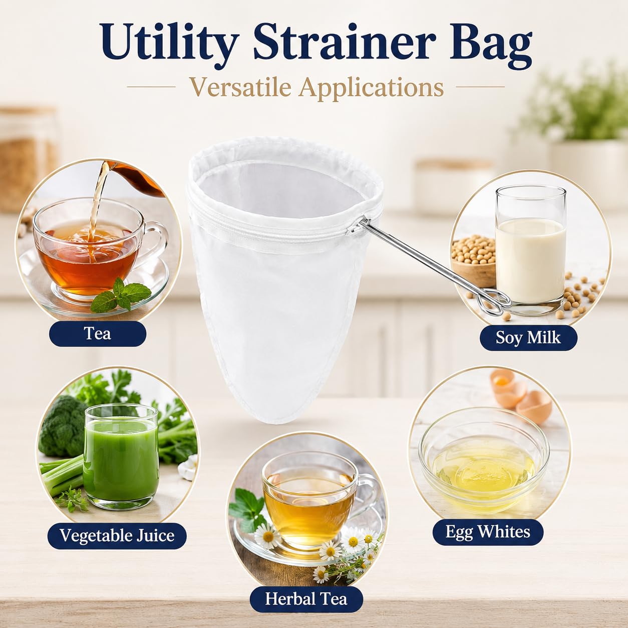 RAINFLOW - Bolsas de filtro de malla para filtro de leche de nuez, café, leche, mantequilla y queso fresco para el hogar o tienda (tamaño pequeño)
