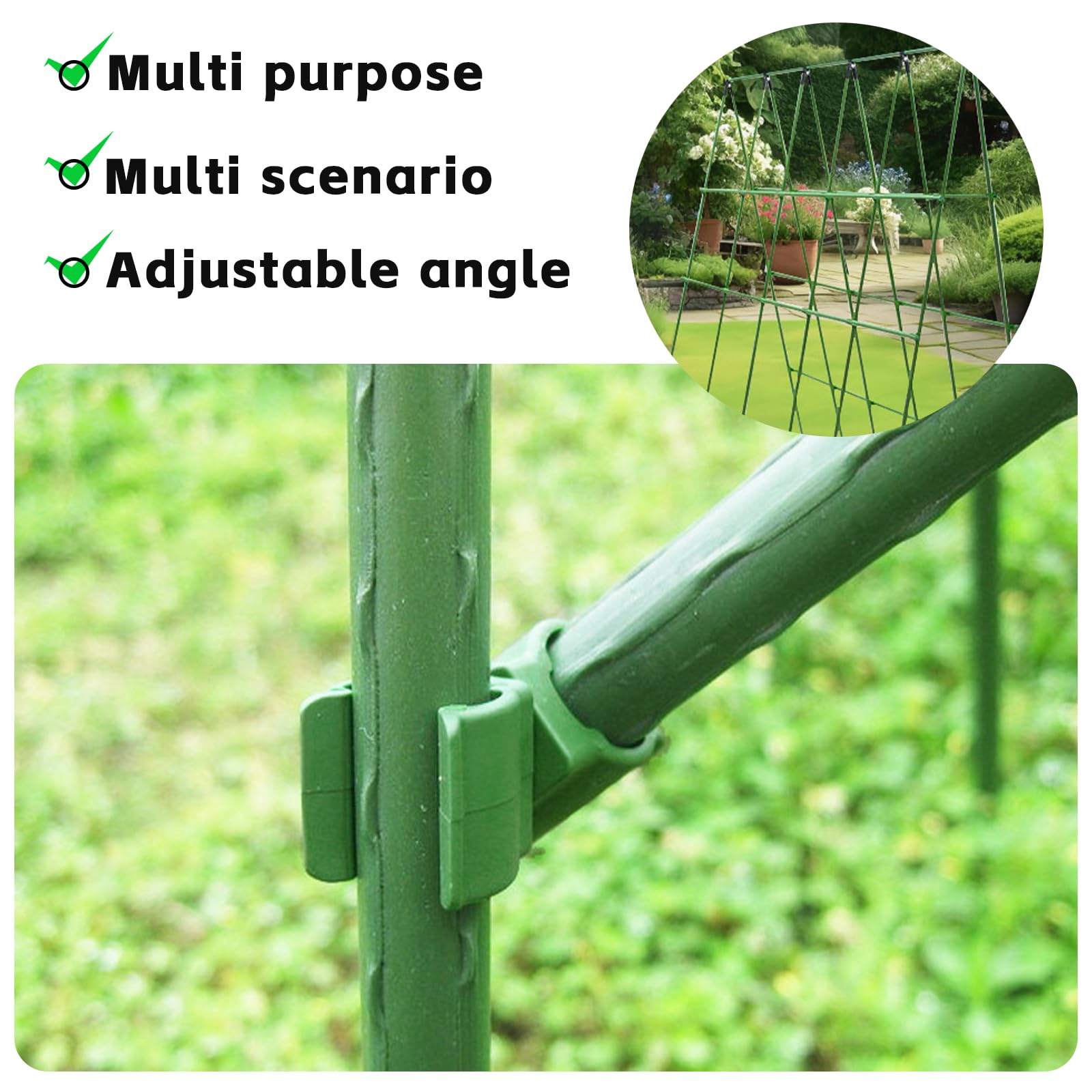 50 conectores de varilla para plantas, clip para plantas, clip multifunción para jardín, soporte para plantas (11 mm)