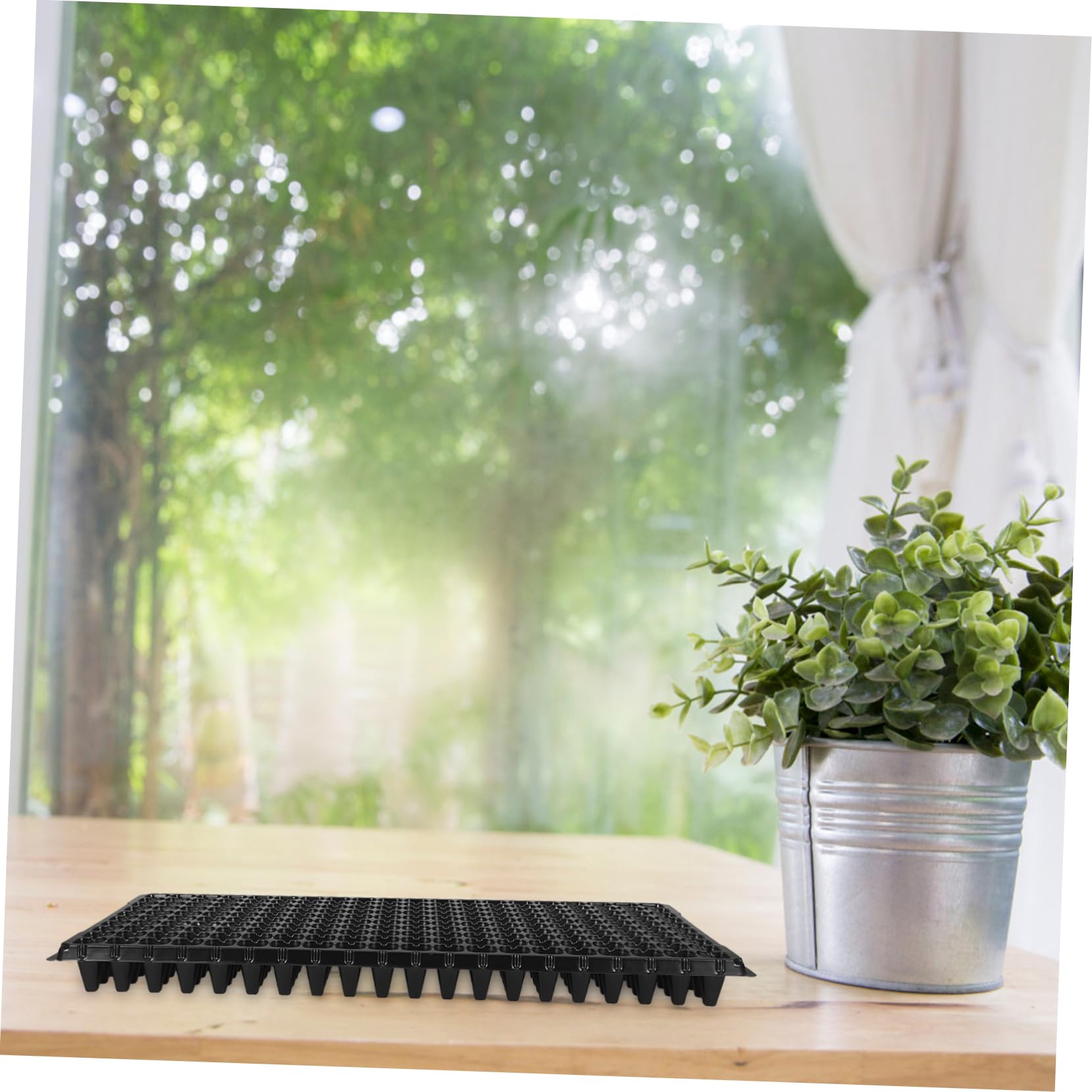 UKCOCO Plateau de Semis 10 Pièces PVC, 200 Alvéoles, Noir, Léger
