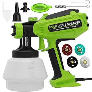 Pistolet Peinture HVLP 700W,Pistolet Peinture Électrique avec 4 Buses & 3 Motifs, Fonction Soufflage & Nettoyage, Réservoir 1200ml, pour Meubles, Murs, Portes, Clôtures, Bricolage