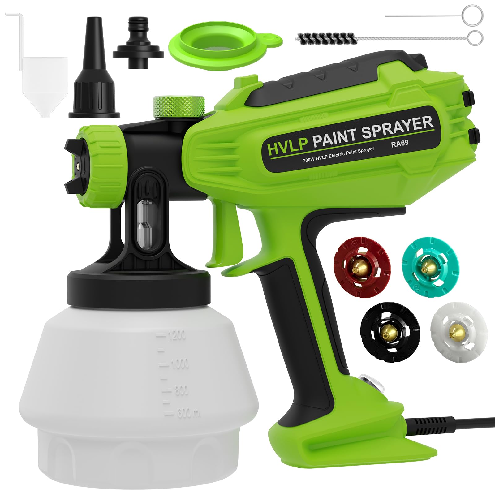 SternSinn 850W Farbsprühsystem HVLP | 4 Düsen 1.0-2.5mm | 1400ML Behälter