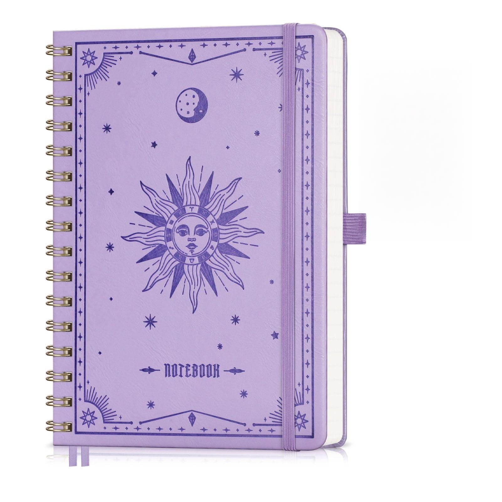 EMSHOI Lined Spiral Journal Notebook for Women and Men, A5 6x8in, 140 Numbered Pages, College Ruled Hardcover Notebook for Work, Note Taking and