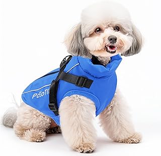 PcEoTllar Dog Jackets Waterproof for Winter, Reflective Dog Coat with Harness for Small Dogs, Puppy Warm Jacket Dog Jumper, Dog Jacket Windproof for Cold Weather, Blue S product image