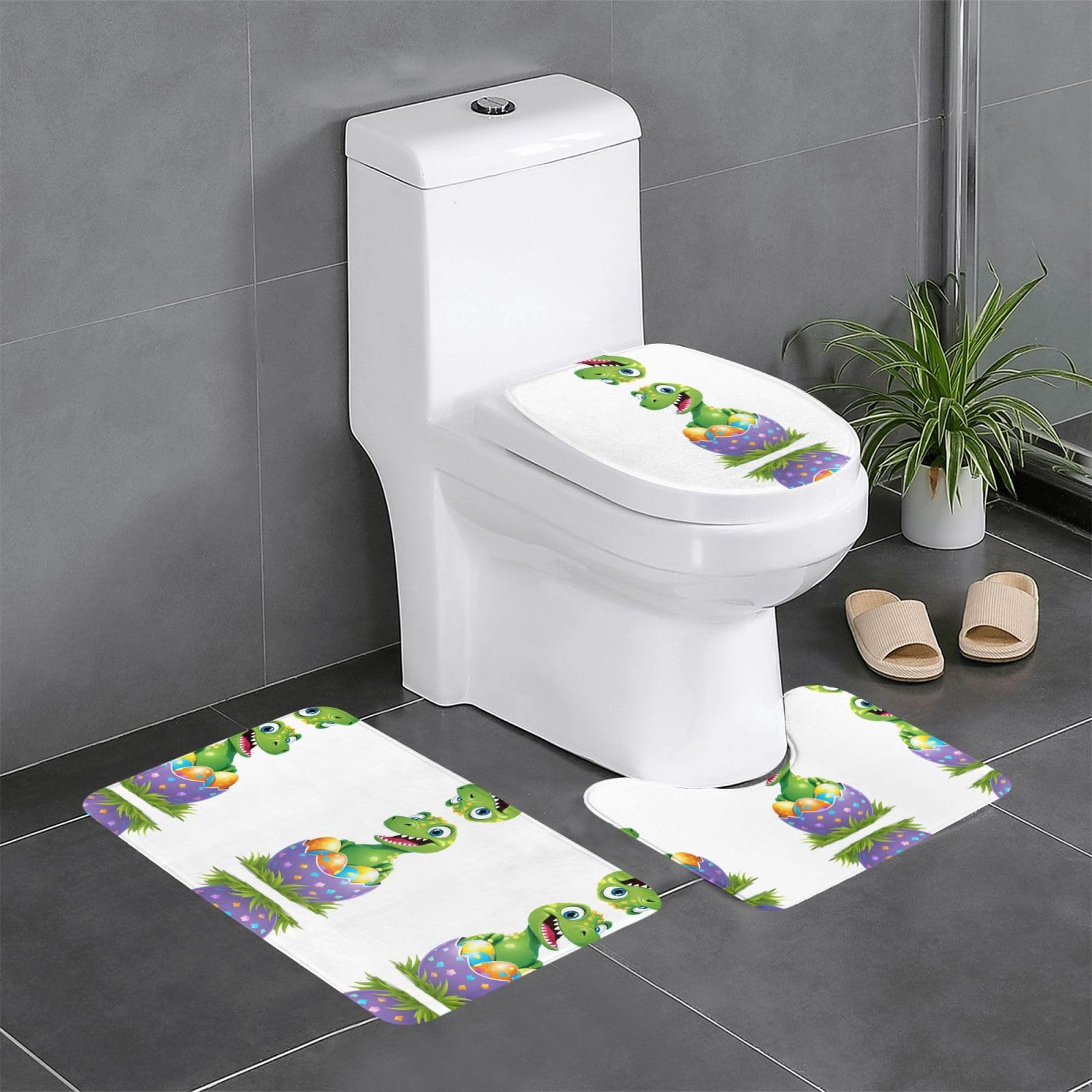 Tapis de salle de bain antidérapants 61 x 40,6 cm lavables pour toilettes et WC