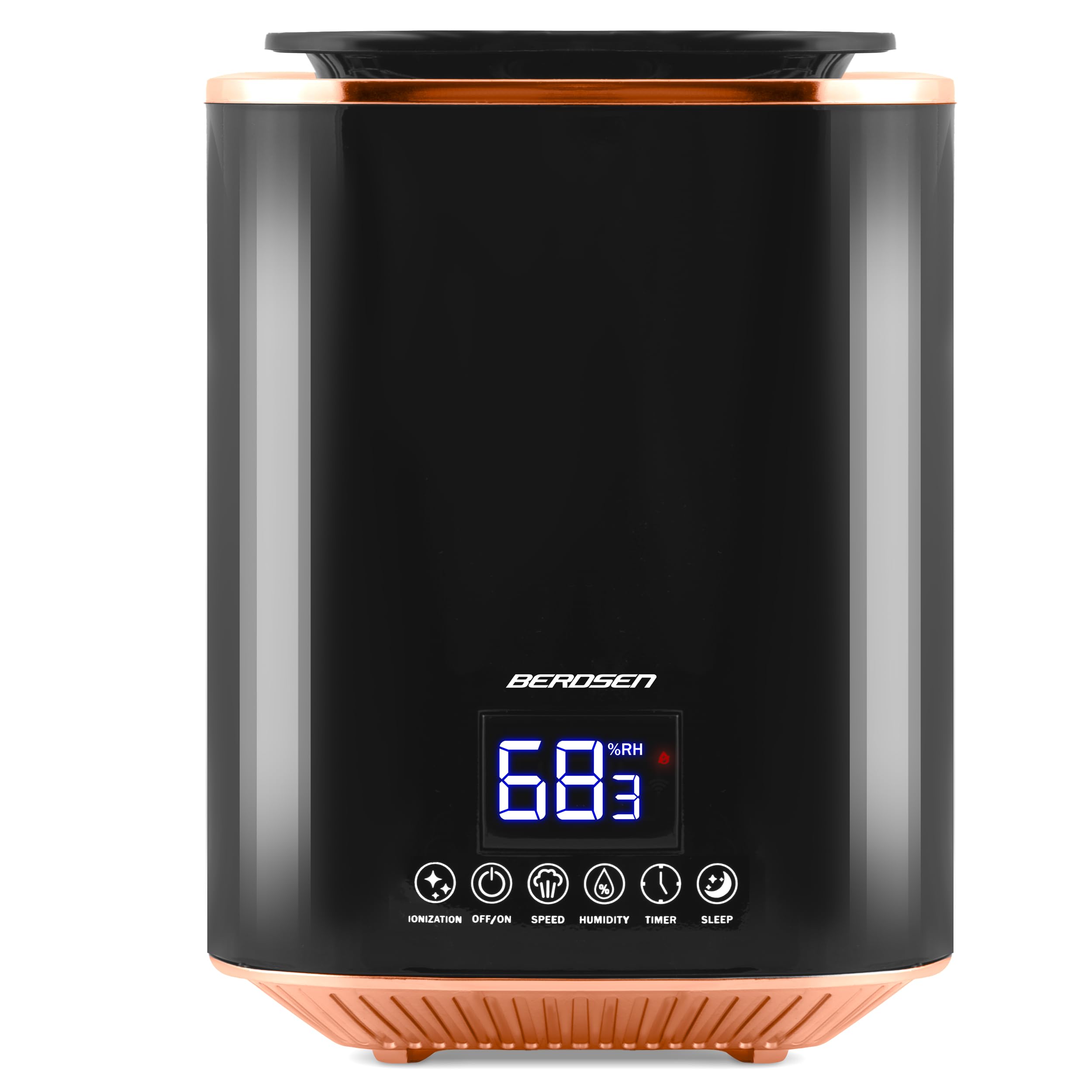 Berdsen - Umidificatore ad ultrasuoni - con ionizzatore e diffusore di aromi - Pannello di controllo LED - Spegnimento automatico, nebbia fredda - Serbatoio dell'acqua 2,6 L - Silenzioso - per camera
