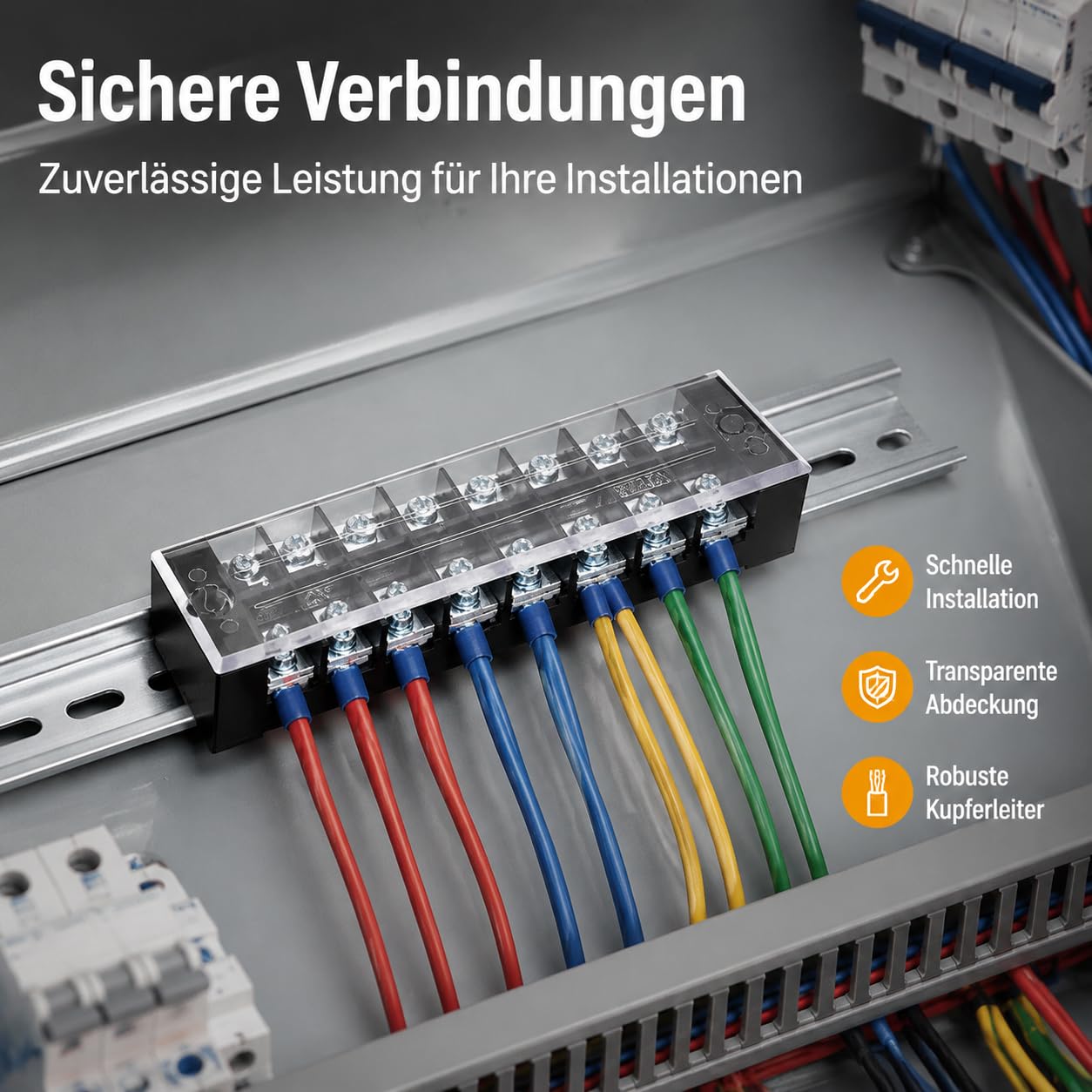 Eléctricas 600V, Regletas Cables, Terminales Aislados Panel Mount, Conexión Segura CE, 5 posiciones, 50 unidades