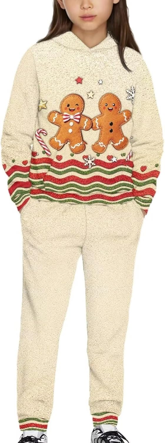 Girls Clothes 2 Piece Sweatshirt Set for Girls 7-14 Soft Long Sleeve Hoodies with Pockets Casual Soft Sweatpants