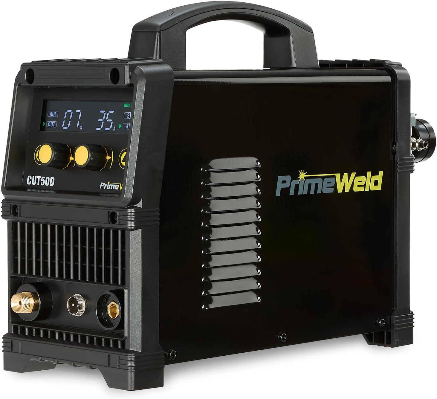 PrimeWeld 50A Air Inverter Plasma Cutter, Portable Plasma Cutting Machine, Premium and Rugged Plasma Cutter Kit, Automatic Dual Voltage 110V/220V AC with Plasma Torch, 1/2" Clean Cut, CUT50D