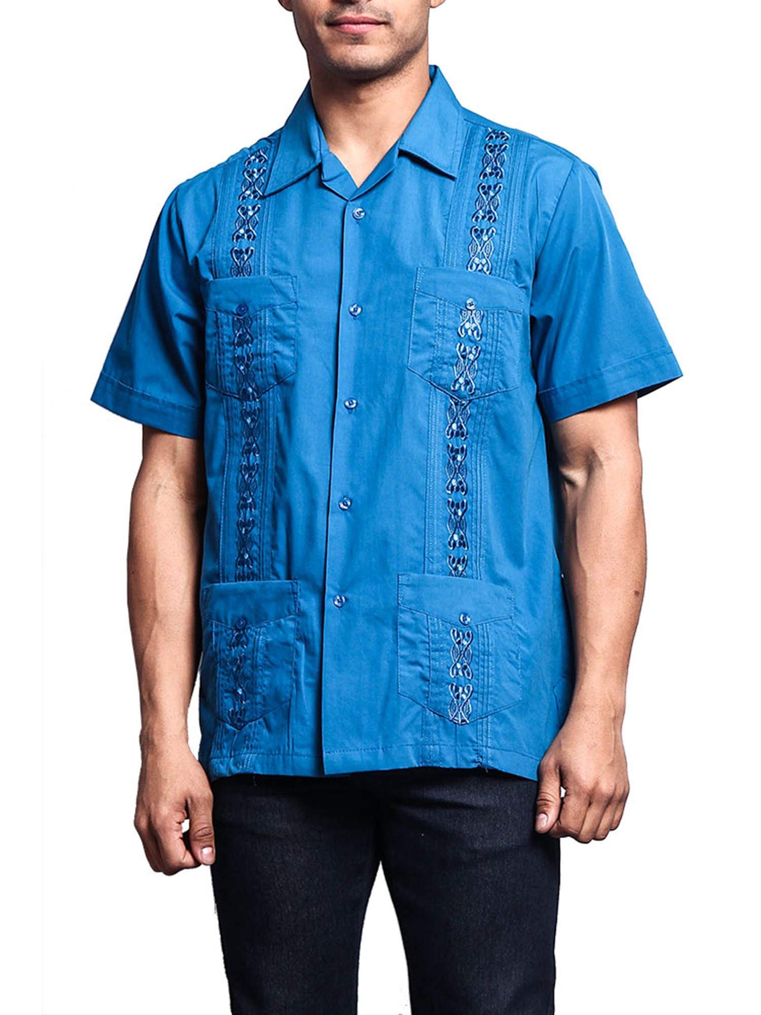 Men's Cuban Guayabera Long & Short 4 Pocket Cotton Blend Shirt