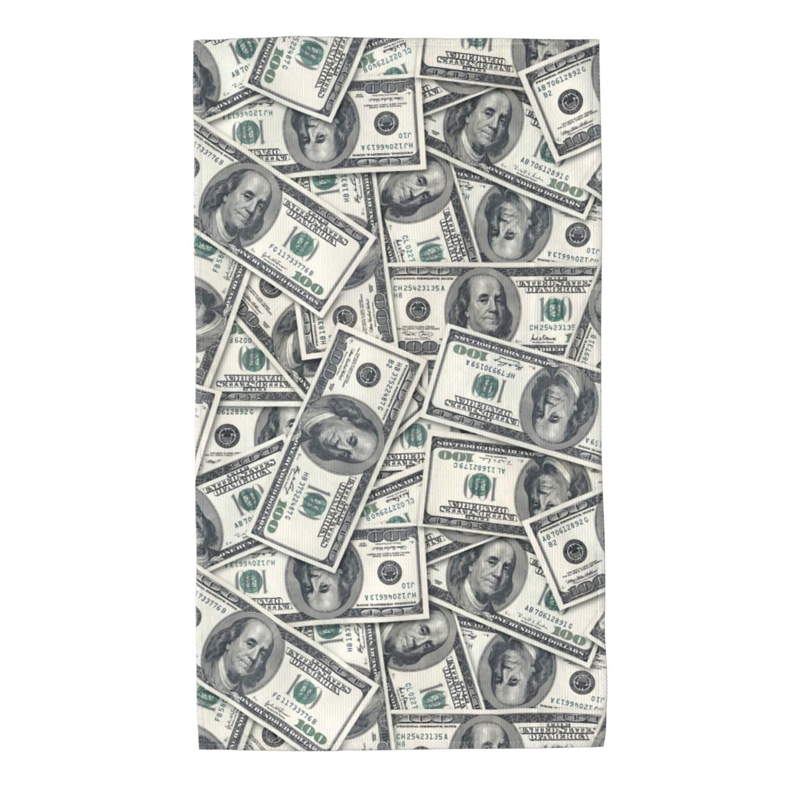 Anceky Cash US Dollar Towels Absorbent Quick Drying Hand Towels for Face Hair Bath 27.5x16in