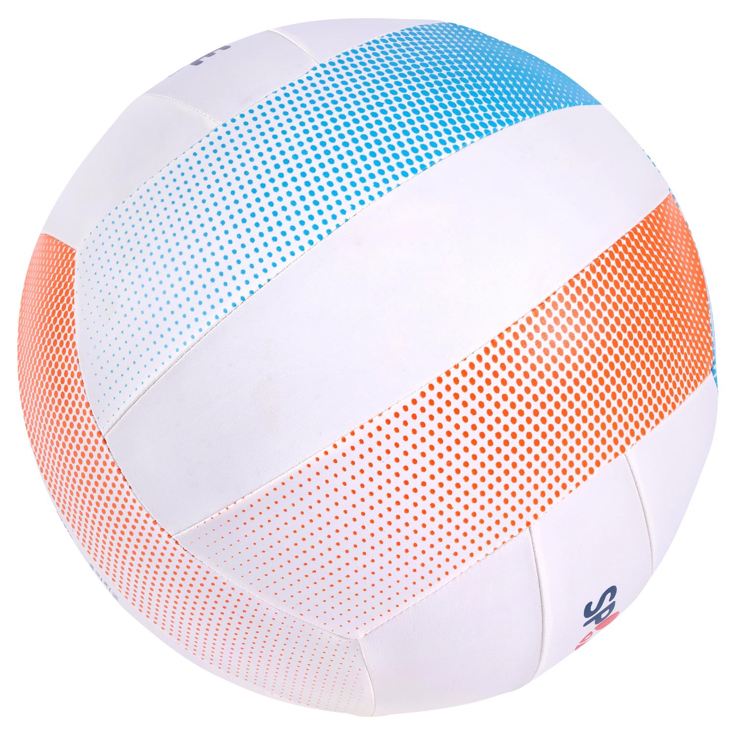 Sport-Thieme Volleyball Slomo | 40% Leichter & größer | Leichtball, Trainingsball, Anfängerball | 93cm Umfang | 130g | Orange-Weiß-Blau | PU-Oberfläche | Indoor | Genäht