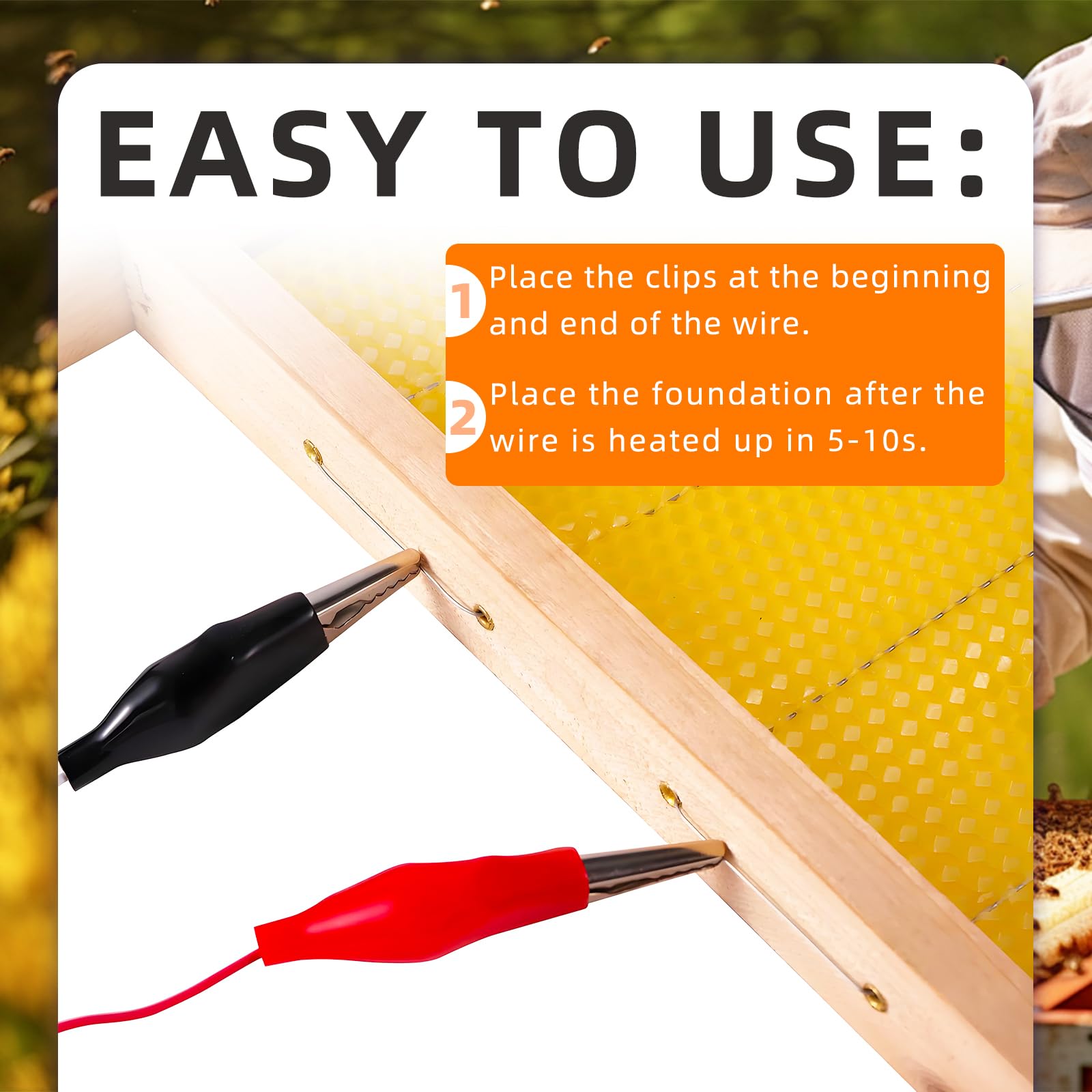 Imkereibedarf Elektrisches Einbetter, Heizgerät Bienenstock Installer Ausrüstung Imkerei Werkzeug EU 100-240V, Beehive Frames Embedder Wire Embedder für Imkereiausrüstung Beekeeping Tools