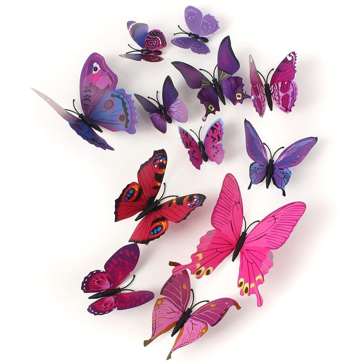RANGOLI 3D Metal Butterfly Stickers for Wall, Butterfly Decoration Items, Butterfly Stickers, Butterfly Wall Decor, Butterflies, Butterflies for Wall Decoration Pack of 12-image-16
