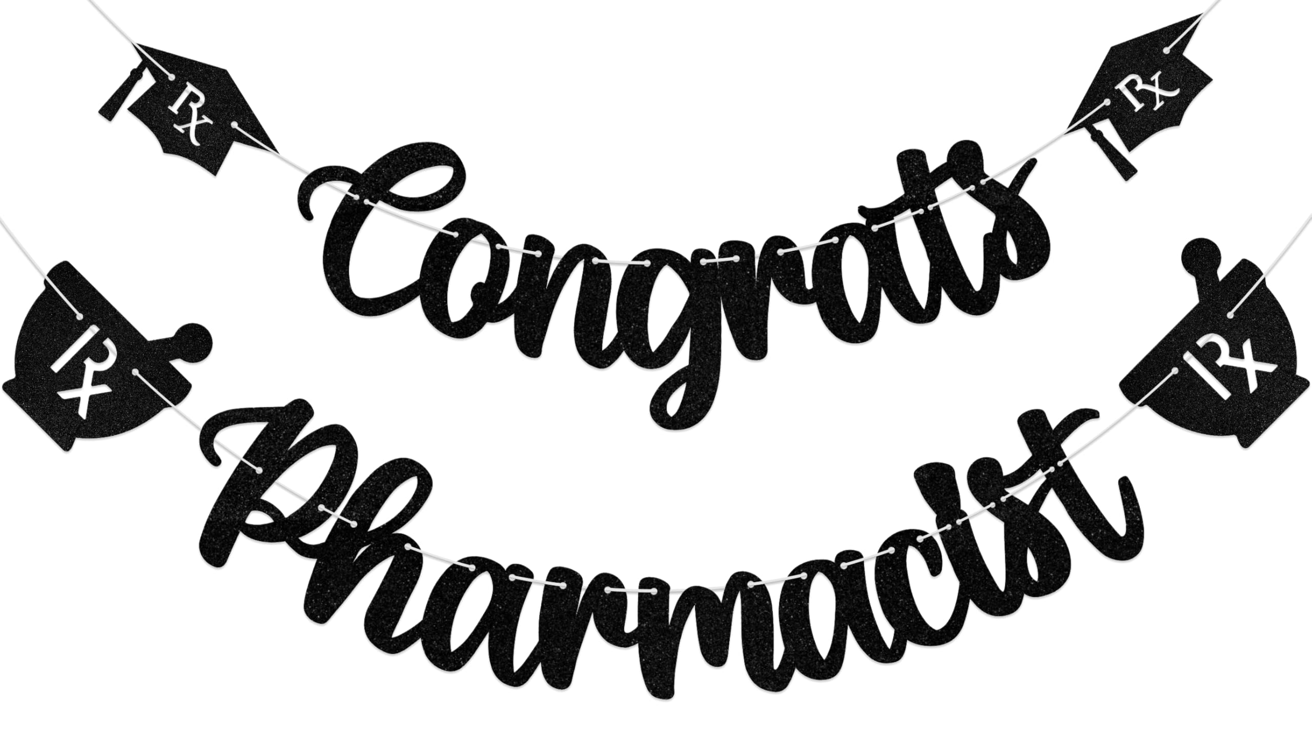 Aumccxz Congrats Pharmacist Banner Pharmacist Graduation Party Decorations Pharmacy School Survivor Graduation Decorations Black