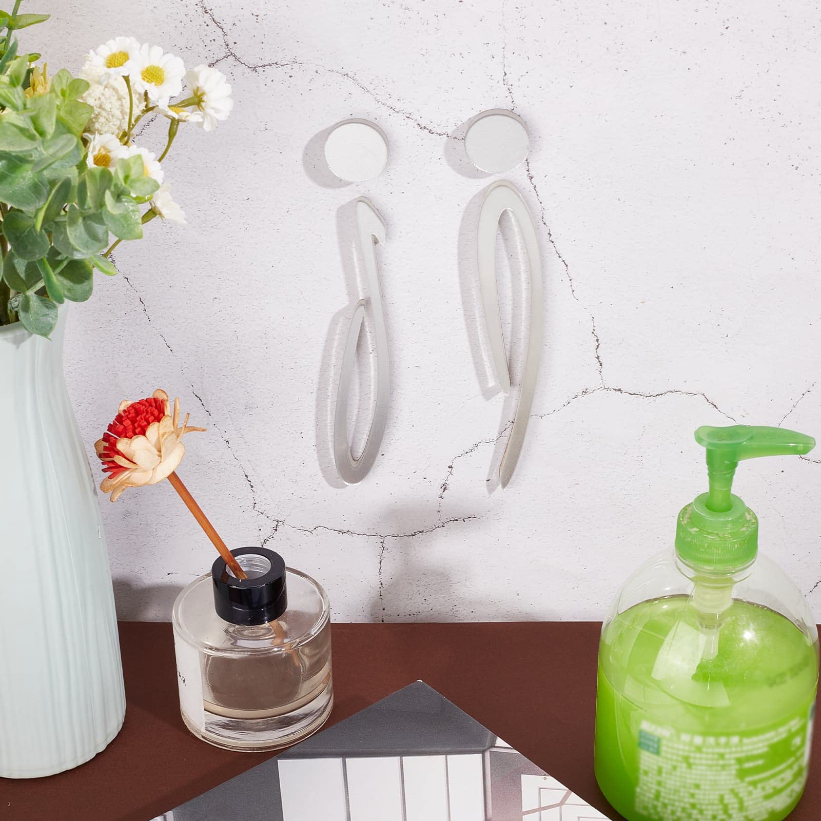 Signaletique Toilettes GORGECRAFT Signe Toilette Pour Porte Signe De Porte Salle De Bref Wc