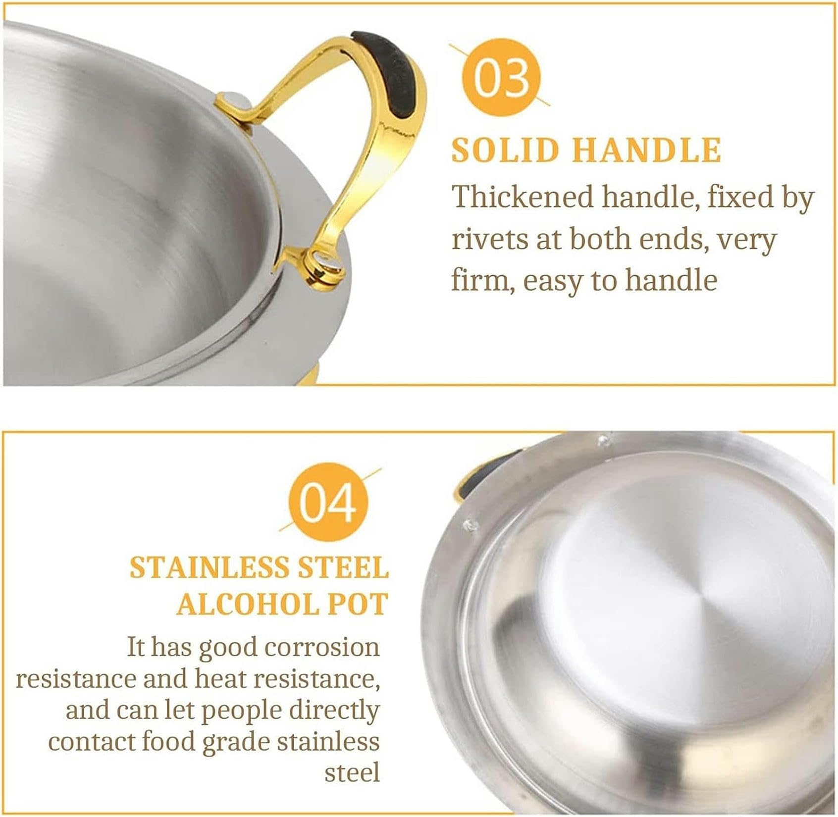 Chafing Dish in Acciaio Inossidabile per Uso Domestico,Set Scaldavivande Rotondo per Buffet con Teglia per Alimenti,Coperchio E Porta-Combustibile,per Buffet/Matrimoni