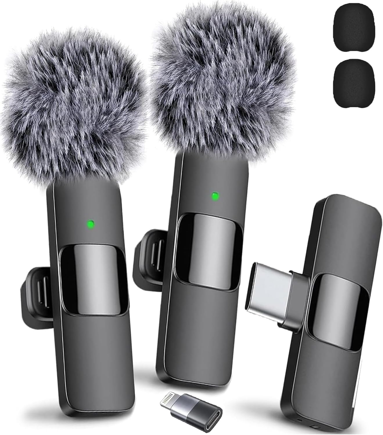 smilep Wireless Lavalier Microphones for iPhone, Lavalier Lapel Microphone, iPad,Android,Camera,USB-C Microphone,Condenser Recording Mic for Interview Video Podcast Vlog YouTube (Black)
