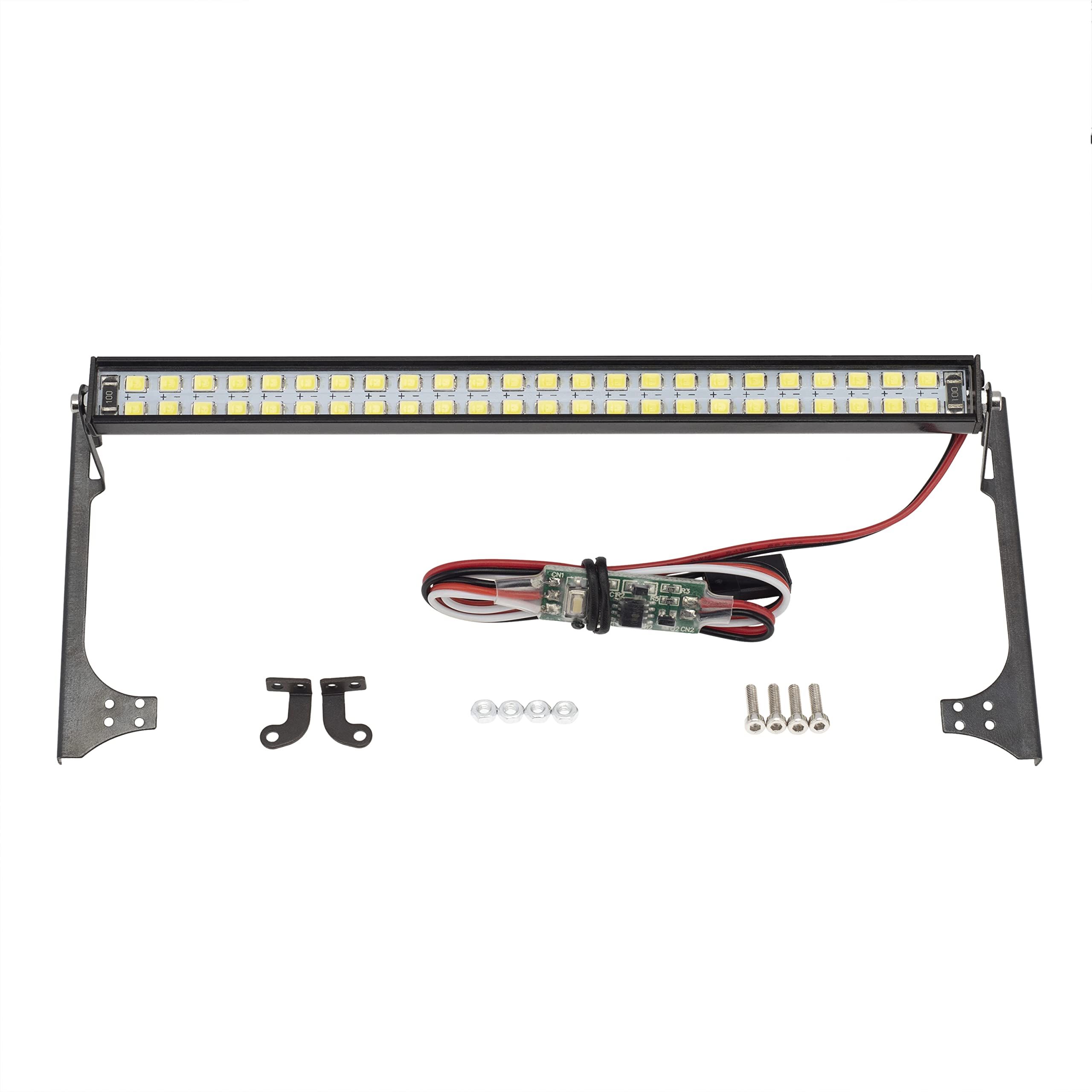 DKKY TRX4 Roof Light Bar - 48 LED Lights for Traxxas TRX4, SCX10, D90, CC01, 1/10 RC Crawler, with Mount for Wrangler