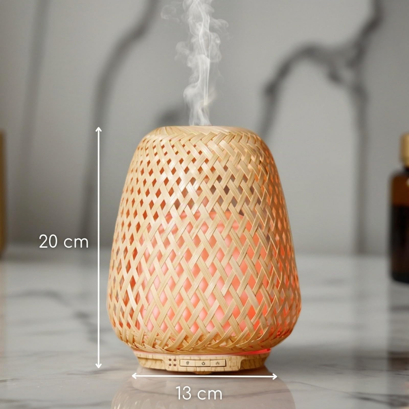 Zen'Arôme SC21-25S Oli Essenziali ad ultrasuoni Olaki (Fino a 40 m²) -Diffusore a Freddo per aromaterapia-Design Artigianale Zen in bambù Intrecciato-Illuminazione Parametrabile, Legno