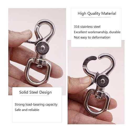Miniatura 3 de Cierre de langosta 2 ganchos de gatillo de acero 316 de alta resistencia, fuerte y duradero, amplia aplicabilidad del cierre giratorio, perfecto