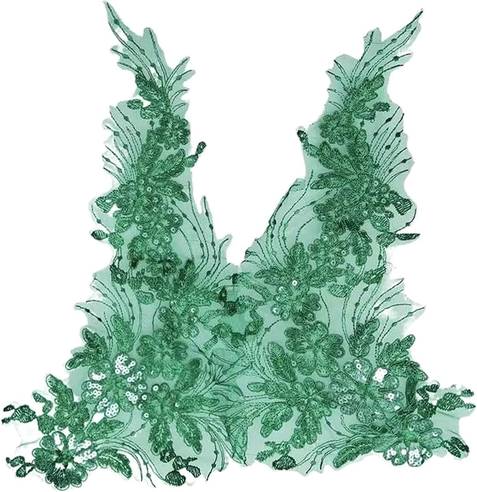 Koronkowa aplikacja z haftem 3D z koralików, Naszywki z haftowanymi kwiatami, cekinami, ręcznie robione, aplikacja DIY, suknia ślubna, dodatki odzieżowe, koronkowa naszywka(Gris)