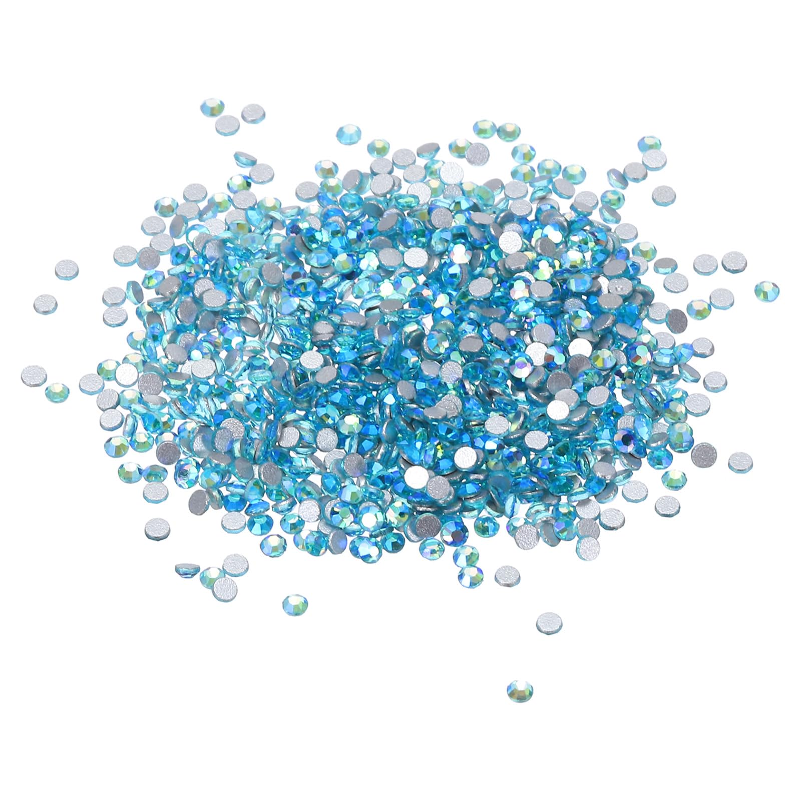 PATIKIL SS4/1440Pcs Glass Diamante Rhinestone,Man Made Gems,AB Light Blue