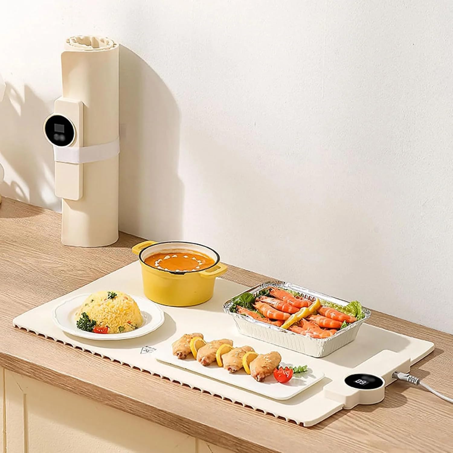 Tapis chauffant aliments pour éviter les plats refroidis en fête